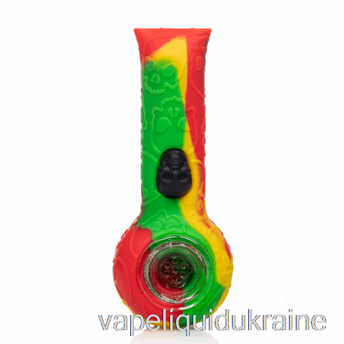 Vape Ukraine Stratus Silicone Skull Hand Pipe Rasta (Green / Red / Yellow)